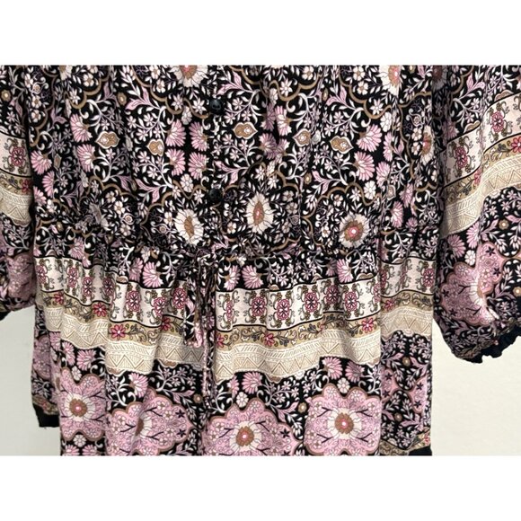 Cato Womans Size 18/20 Pullover Blouse Peasant Long Sleeve Boho Bohemian - Picture 4 of 11